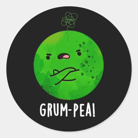Grum-pea Grappige Veggie Pun Dark BG Ronde Sticker (Voorkant)