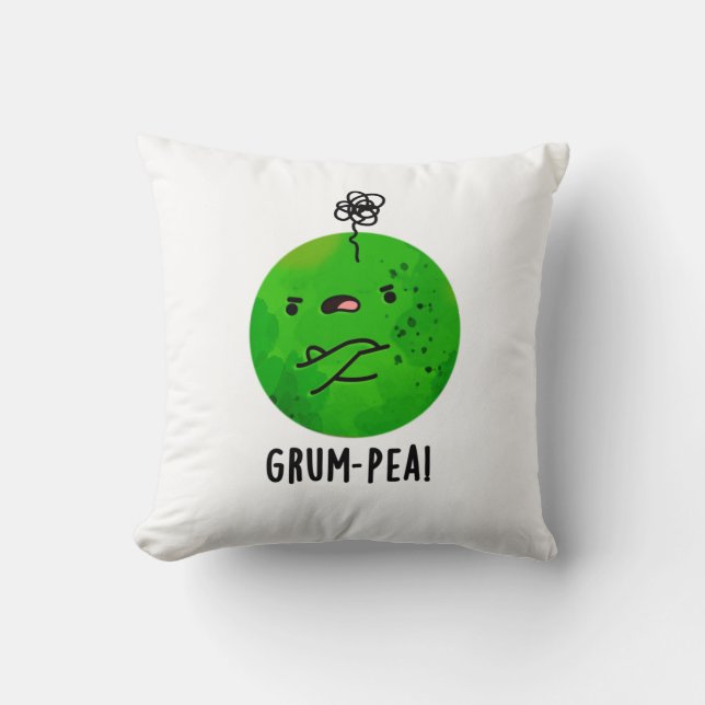 Grum-pea Grappige Veggie Pun Kussen (Voorkant)