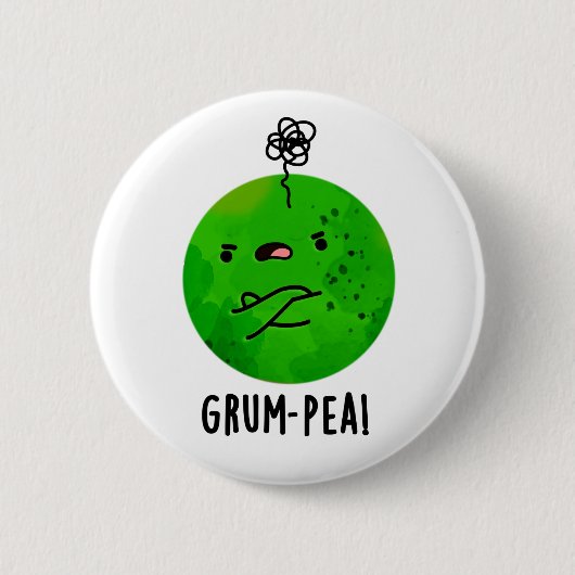 Grum-pea Grappige Veggie Pun Ronde Button 5,7 Cm (Voorkant)