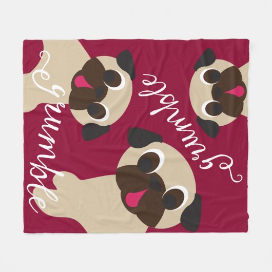Grumble Fawn Pugs Fleece Blanket (Voorkant (Horizontaal))