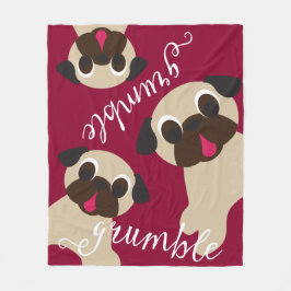 Grumble Fawn Pugs Fleece Blanket Deken