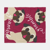 Grumble Fawn Pugs Fleece Blanket Deken (Voorkant (Horizontaal))