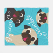 Grumble Pug Fleece Blanket (Voorkant (Horizontaal))