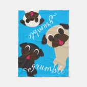 Grumble Pug Fleece Throw Blanket (Voorkant)