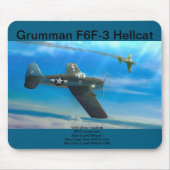 Grumman F6F-3 Hellcat mousepad Muismat (Voorkant)