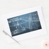 Grumman F6F Hellcat-blauwdruk Rechthoekige Sticker (Envelop)