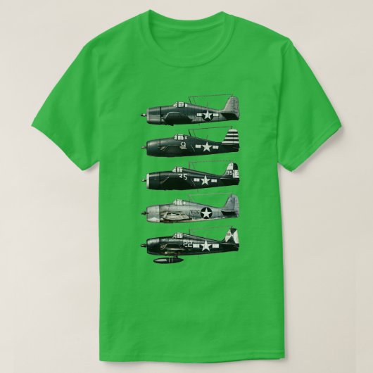 Grumman F6F Hellcat WW2 Fighter vliegtuig T-shirt (Design voorkant)