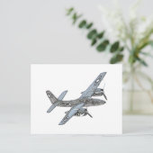 Grumman F7F Tigercat Vliegtuig Pencil Tekening Briefkaart (Staand voorkant)