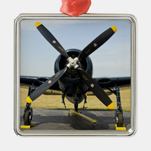 Grumman F8F Bearcat marine gevechtsvliegtuig op de Metalen Ornament