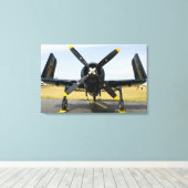Grumman F8F Bearcat Navy Carrier Fighter op The th Canvas Afdruk (Insitu (Houten vloer))
