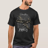 Grumman F9F-5 Panther US Navy Fighter Squadron T-shirt (Voorkant)