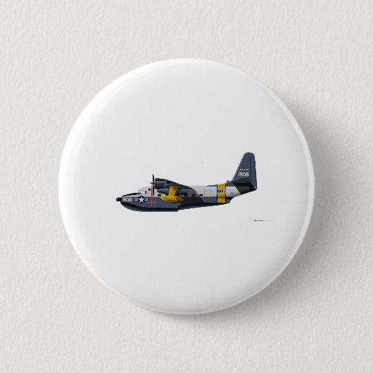 Grumman HU-16B Albatross Navy Ronde Button 5,7 Cm (Voorkant)