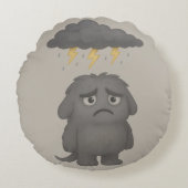 Grummel Kissen – Das ADHS-Monster für Frust Rond Kussen (Voorkant)