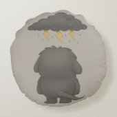 Grummel Kissen – Das ADHS-Monster für Frust Rond Kussen (Achterkant)