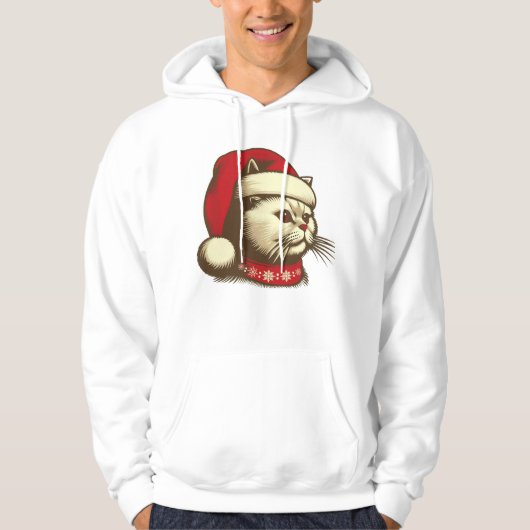 Grump Christmas Cat Hoodie (Voorkant)