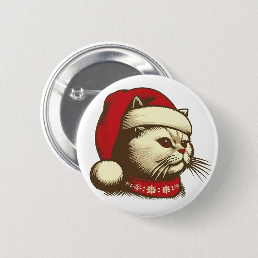 Grump Christmas Cat Ronde Button 5,7 Cm (Voorkant /achterkant)