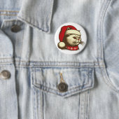 Grump Christmas Cat Ronde Button 5,7 Cm (In situ)