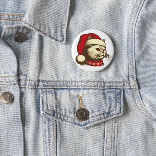 Grump Christmas Cat Ronde Button 5,7 Cm (In situ)