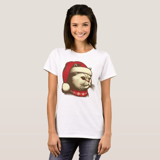 Grump Christmas Cat T-shirt (Voorkant volledig)