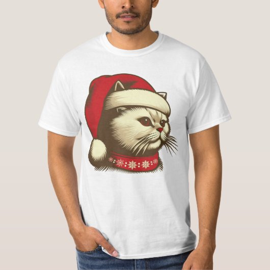 Grump Christmas Cat T-shirt (Voorkant)