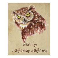 Grump Minimalistische Waterverf Print Art Owl Love