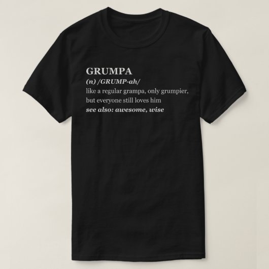 Grumpa Definitie T-shirt (Design voorkant)