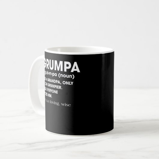 Grumpa Definition Grootpa Kerstcadeau Koffiemok (Voorkant links)