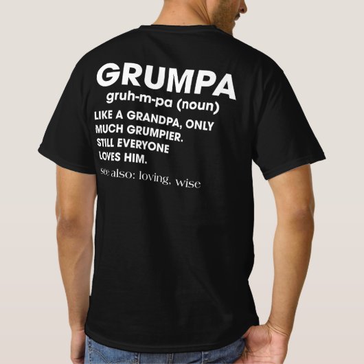 Grumpa Definition Grootpa Kerstcadeau T-shirt (Achterkant)
