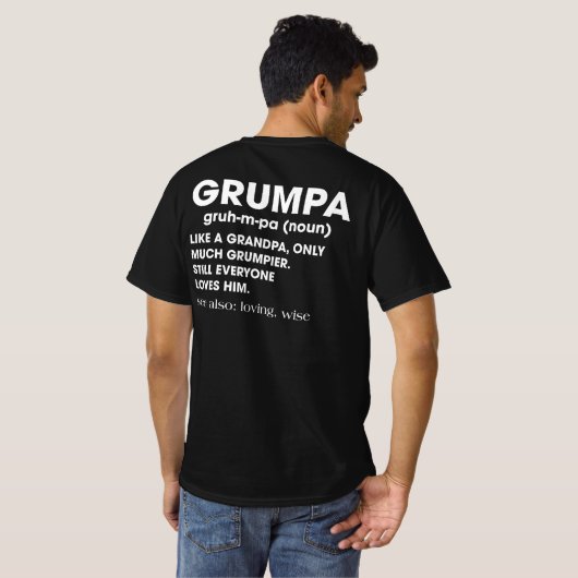 Grumpa Definition Grootpa Kerstcadeau T-shirt (Achterkant volledig)