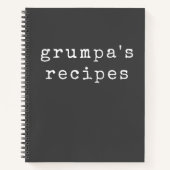 Grumpa | Funny Grumpy Grandpa Black White Recipe Notitieboek (Voorkant)