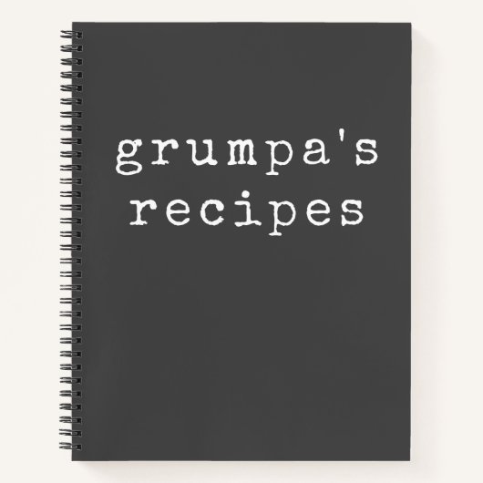 Grumpa | Funny Grumpy Grandpa Black White Recipe Notitieboek (Voorkant)