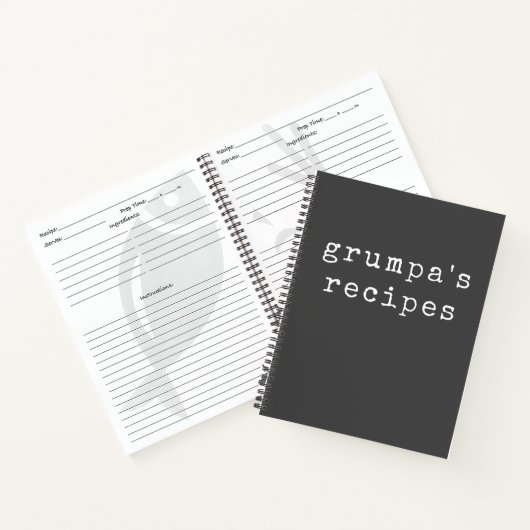 Grumpa | Funny Grumpy Grandpa Black White Recipe Notitieboek (Binnen)