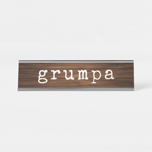 Grumpa Funny Grumpy Grandpa Gag Gift Bureau Naambordje (Voorkant)