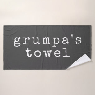 Grumpa Funny Grumpy Grandpa in Black and White Badhanddoek