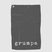 Grumpa Funny Grumpy Grandpa in Black and White Golfhanddoek (Voorkant)