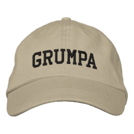 Grumpa | Funny Grumpy Grandpa in Black Geborduurde Pet
