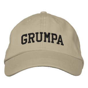 Grumpa   Funny Grumpy Grandpa in Black Geborduurde Pet