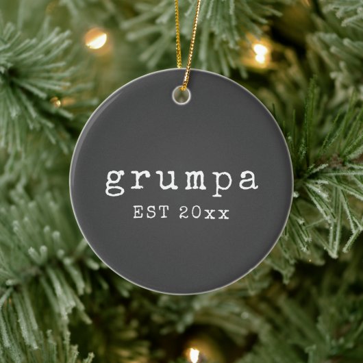 Grumpa | Funny Grumpy Grandpa in zwart-wit Keramisch Ornament (Boom)