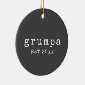 Grumpa | Funny Grumpy Grandpa in zwart-wit Keramisch Ornament (Rechts)