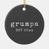 Grumpa | Funny Grumpy Grandpa in zwart-wit Keramisch Ornament (Voorkant)
