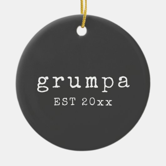Grumpa | Funny Grumpy Grandpa in zwart-wit Keramisch Ornament (Voorkant)