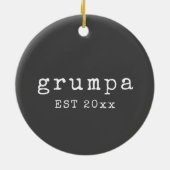 Grumpa | Funny Grumpy Grandpa in zwart-wit Keramisch Ornament (Achterkant)