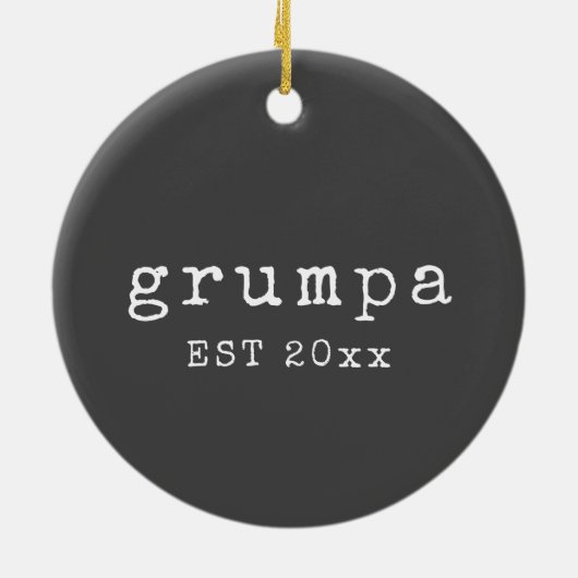 Grumpa | Funny Grumpy Grandpa in zwart-wit Keramisch Ornament (Achterkant)