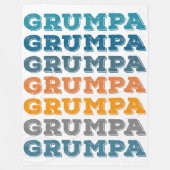 Grumpa | Funny Grumpy Grandpa Retro Text Design Fleece Deken (Voorkant)