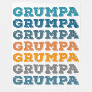Grumpa   Funny Grumpy Grandpa Retro Text Design Fleece Deken