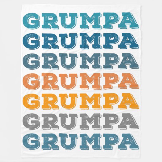 Grumpa | Funny Grumpy Grandpa Retro Text Design Fleece Deken (Voorkant)