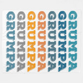 Grumpa | Funny Grumpy Grandpa Retro Text Design Fleece Deken (Voorkant (Horizontaal))