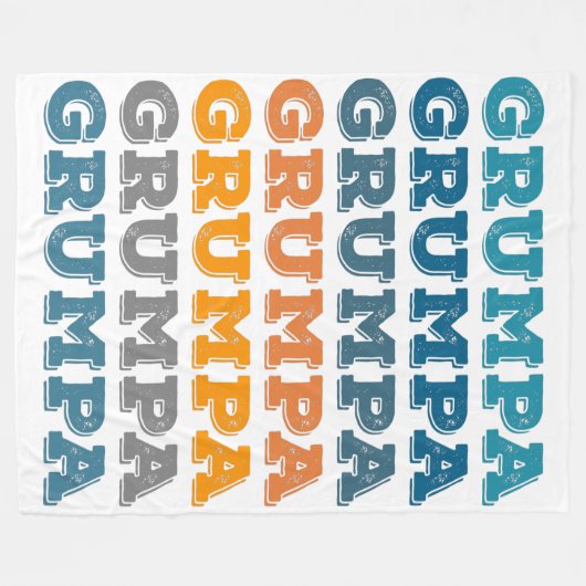 Grumpa | Funny Grumpy Grandpa Retro Text Design Fleece Deken (Voorkant (Horizontaal))