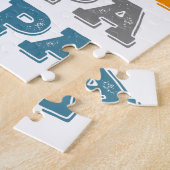 Grumpa | Funny Grumpy Grandpa Retro Text Design Legpuzzel (Zijkant)