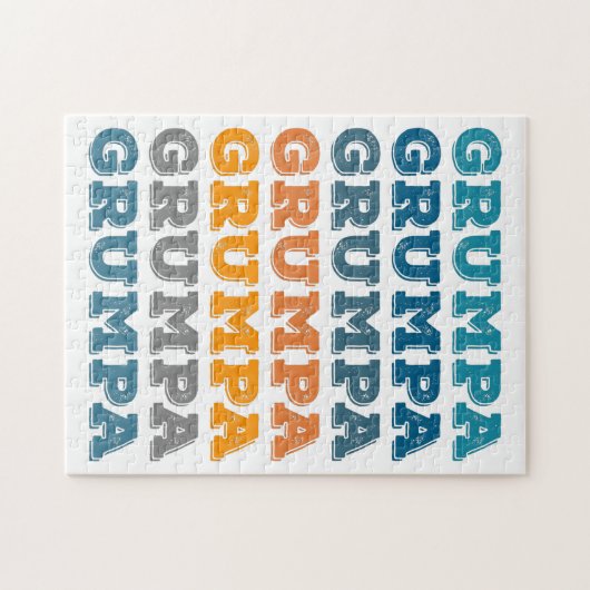 Grumpa | Funny Grumpy Grandpa Retro Text Design Legpuzzel (Horizontaal)